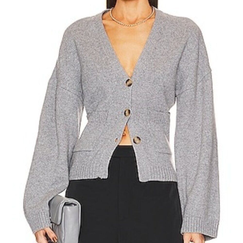 ASTR the Label Gray Wool Saffi Cardigan Sweater Size S